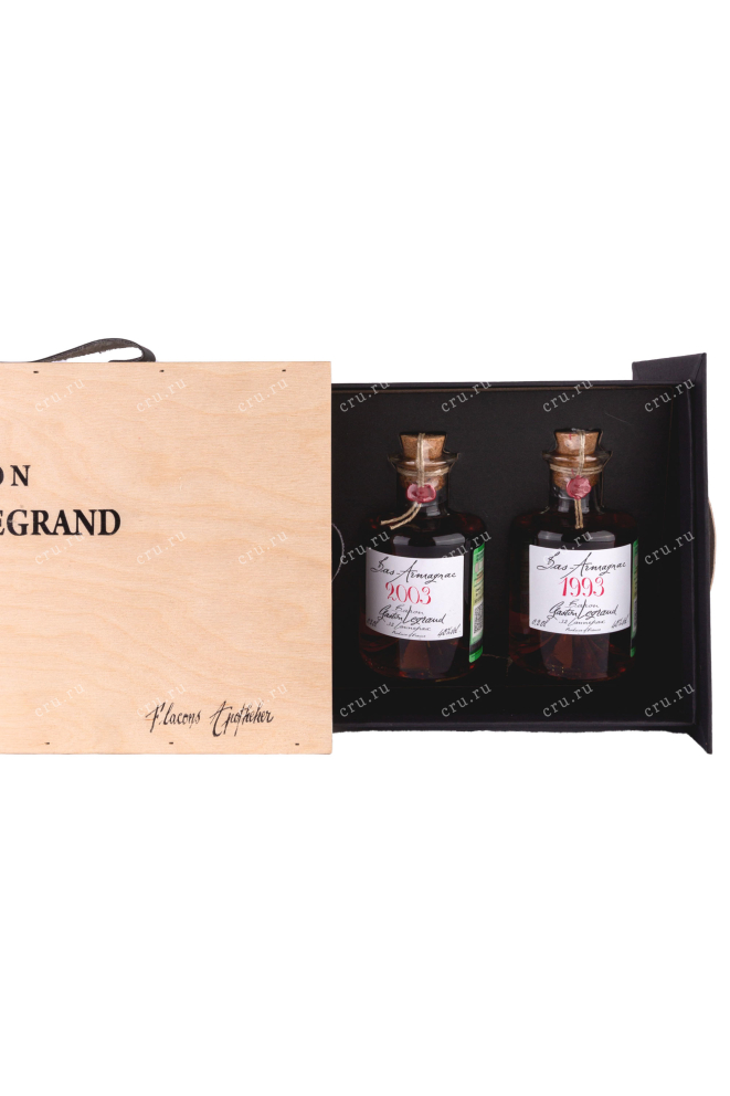 Арманьяк Baron G. Legrand Bas Armagnac gift set 4 wooden box 1993 0.2 л