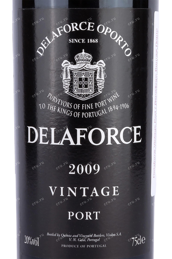 Этикетка Delaforce Vintage Port 2009 0.75 л