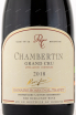 Этикетка вина Domaine Rossignol Trapet Chambertin Grand Cru 2018 0.75 л