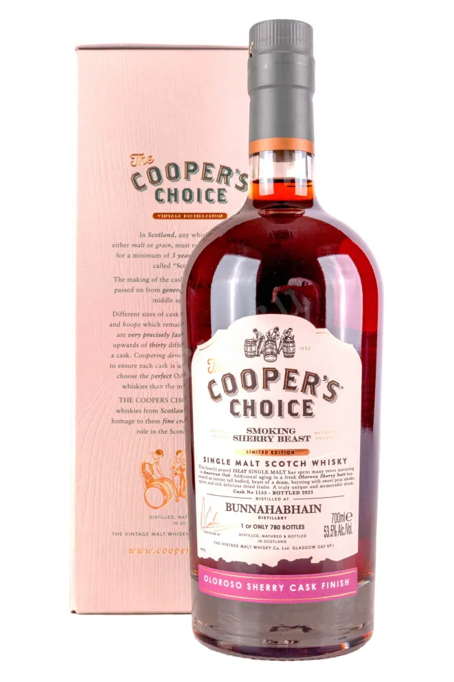 Виски Tne Coopers Choice Bunnahabhain Smoking Sherry Beast gift box  0.7 л