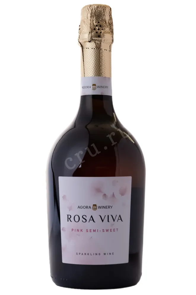 Игристое вино Агора Роза Вива Розовое Полусладкое 2024 0.75 л