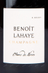 Этикетка игристого вина Benoit Lahaye Blanc de Noirs 0.75 л