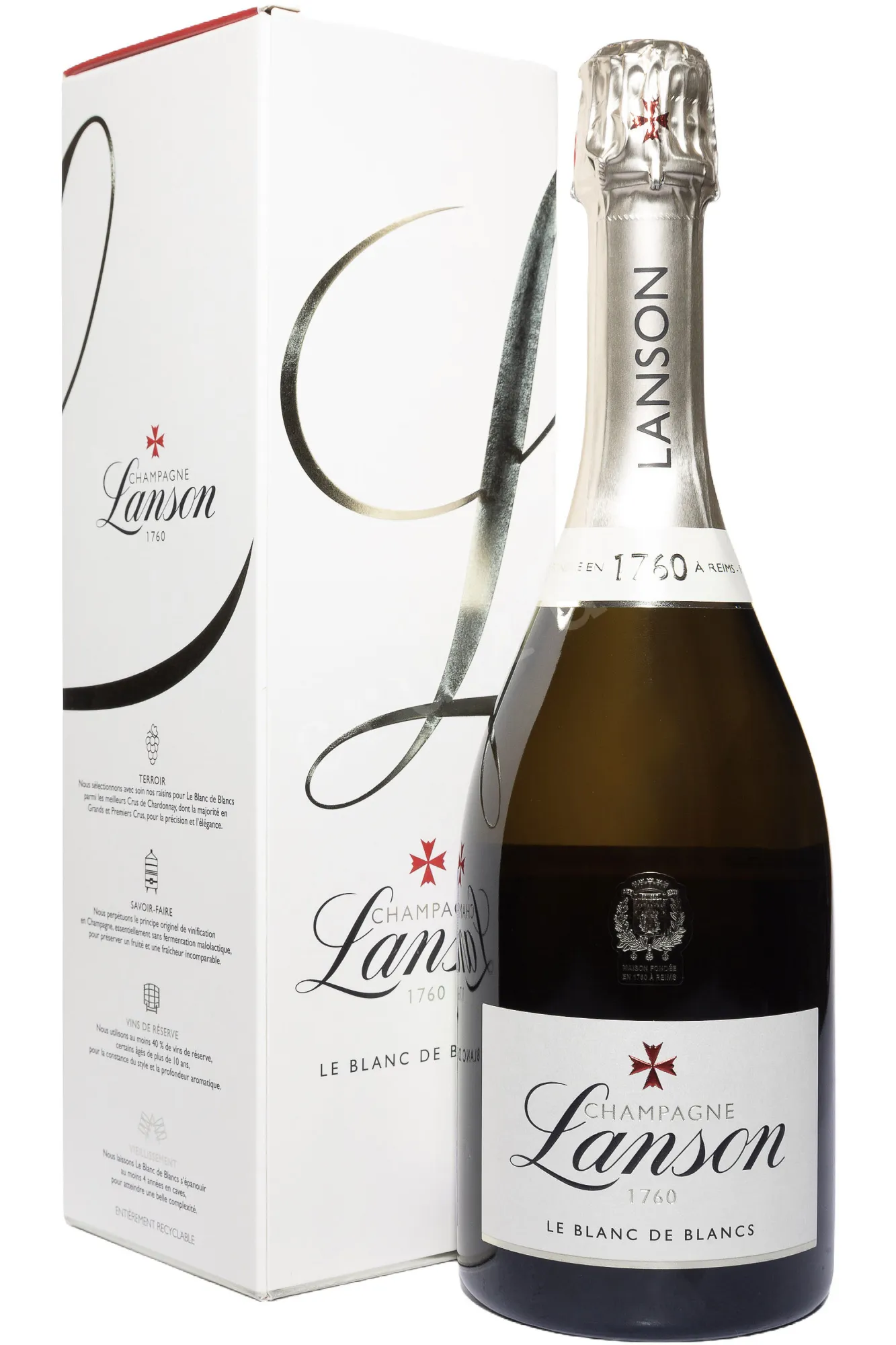 Фото — Шампанское Lanson Le Blanc de Blancs Brut gift box 2020 0.75 л