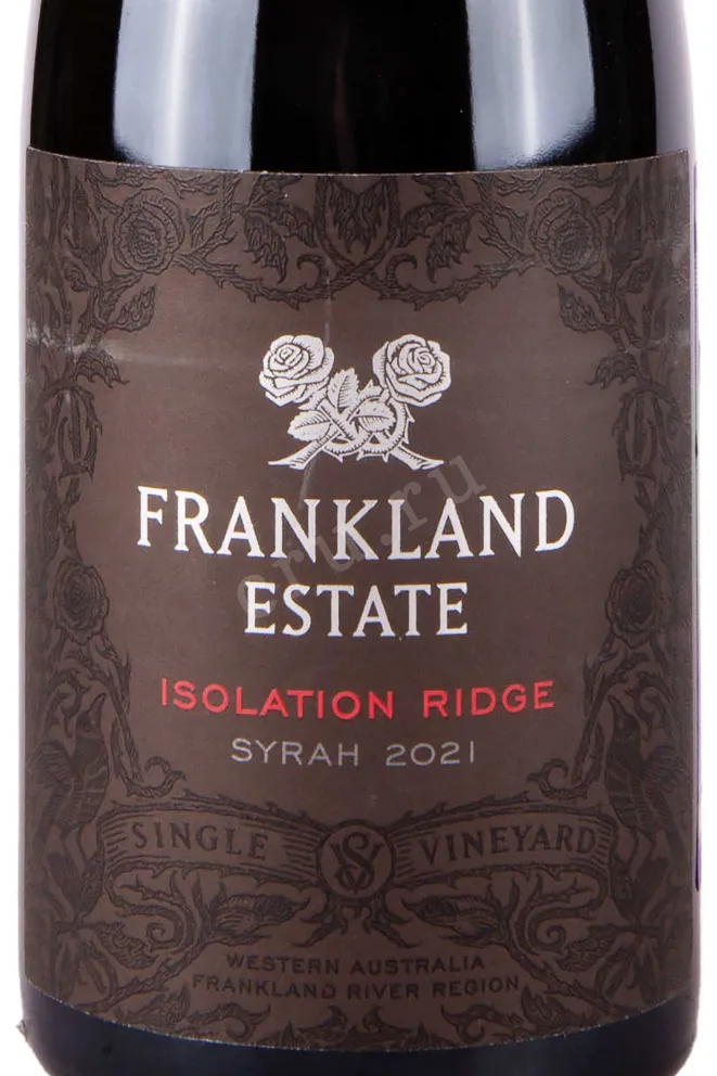 Этикетка Isolation Ridge Wineyards Shiraz 2021 0.75 л