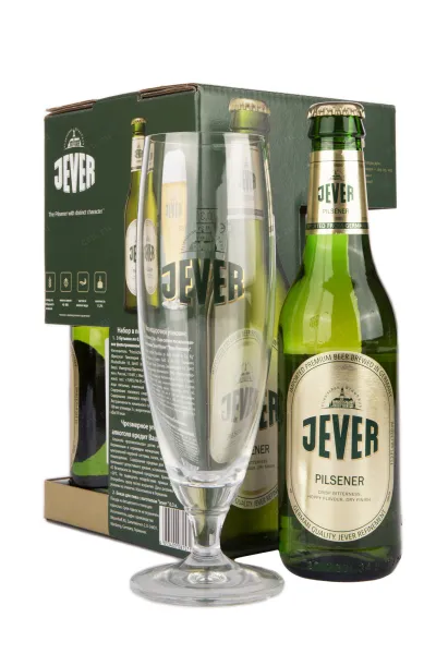 Пиво Jever Pilsener gift box with glass  0.33 л