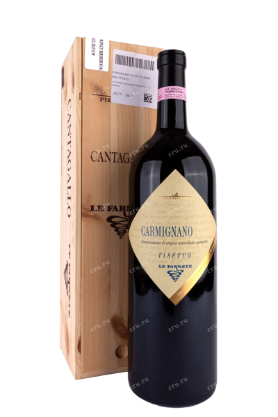 Вино Le Farnete Carmignano Riserva in wooden box 2019 3 л
