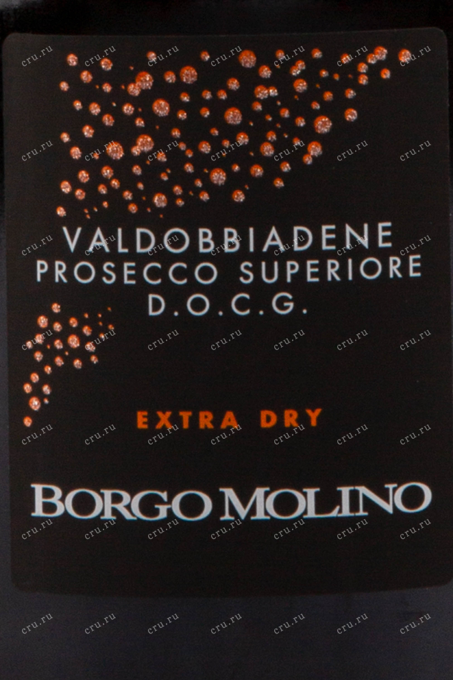 Этикетка игристого вина Borgo Molino Valdobbiadene Prosecco Superiore 1.5 л