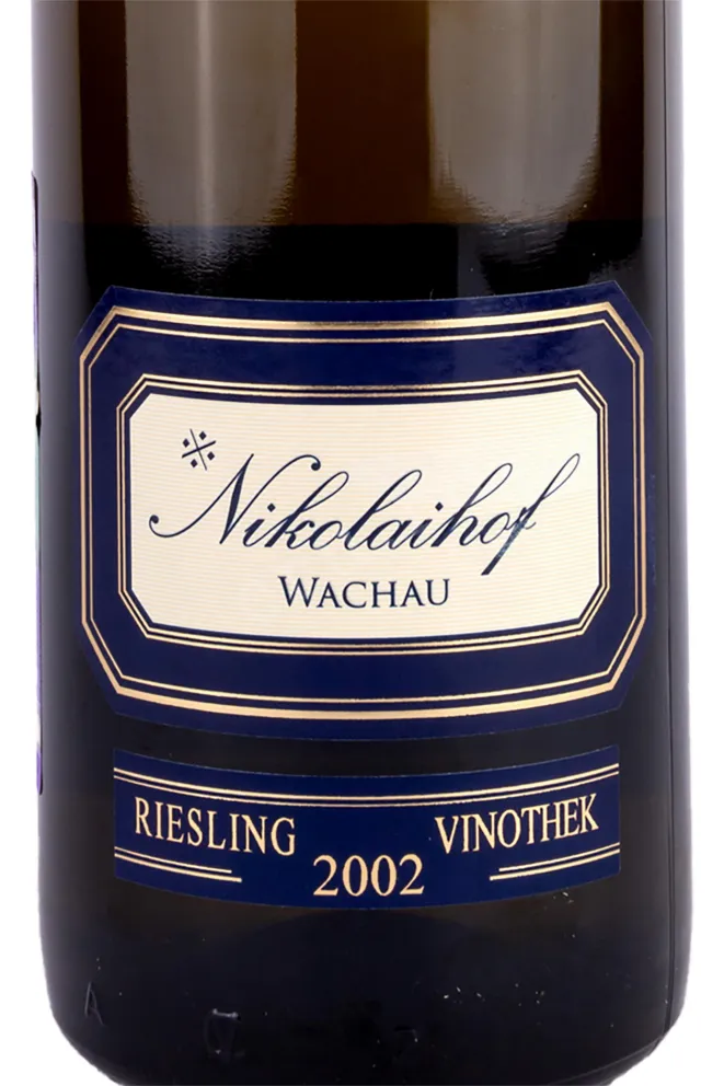 Этикетка Nikolaihof Wachau Vinothek Rieslin gift box 2002 1.5 л