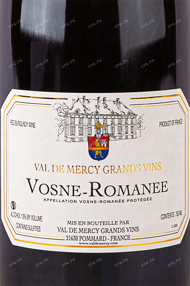 Этикетка Domaine Du Chateau Du Val De Mercy Vosne Romanee 2017 0.75 л