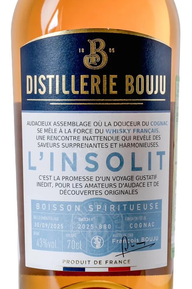 Этикетка Distillerie Bouju L'Insolit 2025 0.7 л