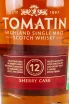 Этикетка Tomatin Sherry Cask 12 years 0.7 л