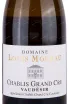 Этикетка Domaine Louis Moreau Chablis Grand Cru Vaudezir 2019 0.75 л