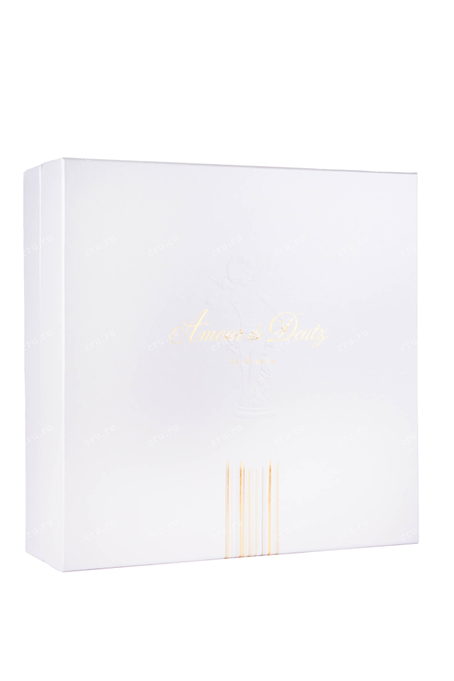 Подарочная коробка игристого вина Amour de Deutz Brut Blanc gift box with 2 crystal glasses 0.75 л