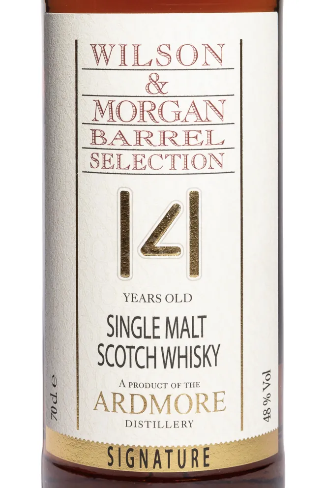 Этикетка Wilson & Morgan Barrel Selection Ardmore 14 Years Old in gift box 0.7 л