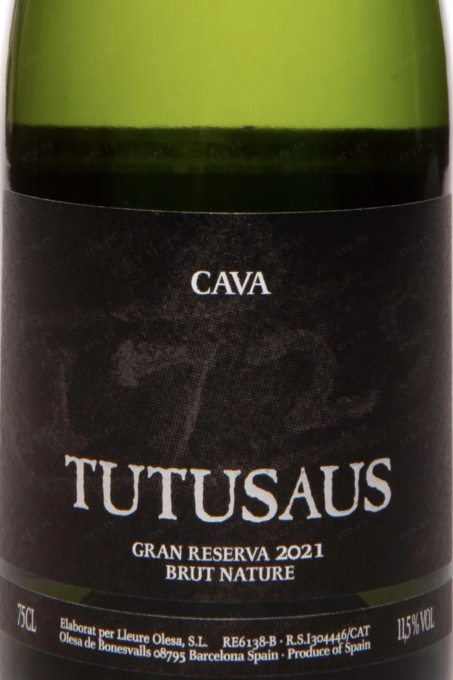 Этикетка Tutusaus Gran Reserva Brut Nature 2021 0.75 л