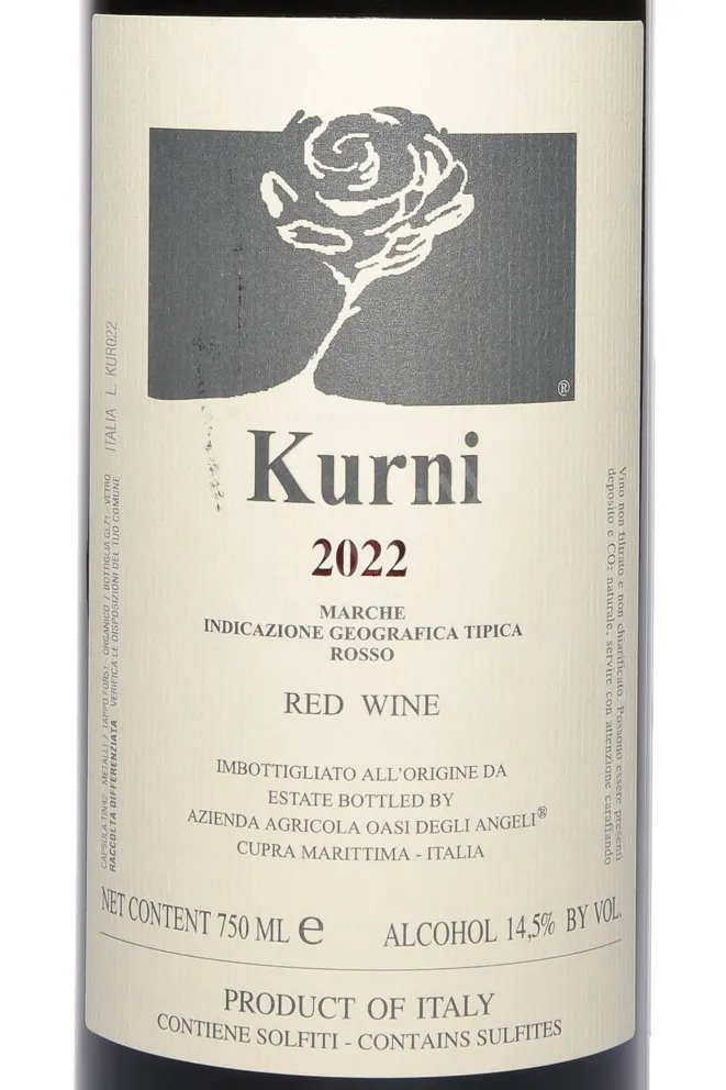 Этикетка Kurni Oasi Degli Angeli Marche IGT 2022 0.75 л