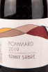 Этикетка вина Pommard Fanny Sabre 2019 0.75 л