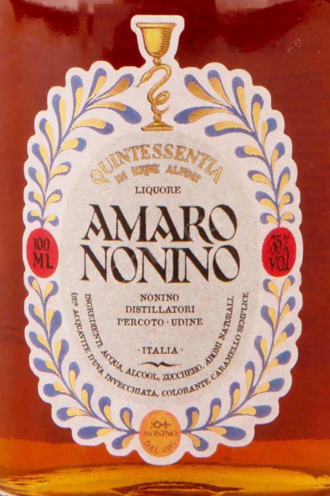 Этикетка Amaro Nonino Quintessentia 0.1 л