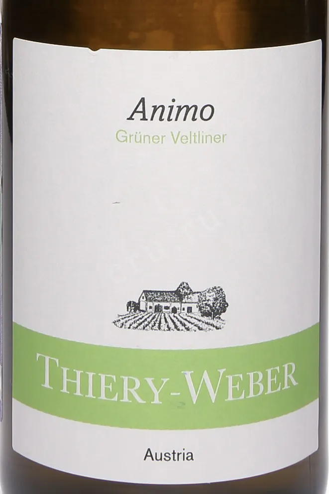 Этикетка Thiery Weber Animo Gruner Veltliner 2024 0.75 л