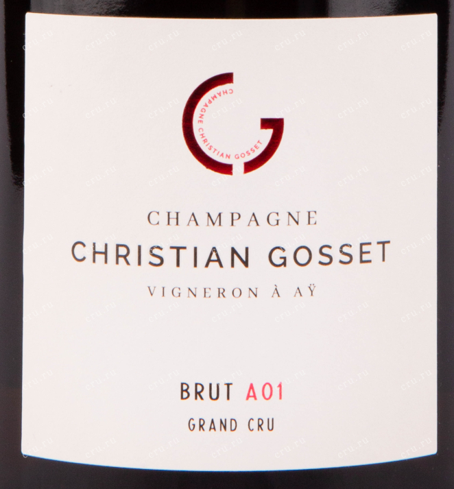 Этикетка игристого вина Christian Gosset Brut A01 Grand Cru 0.75 л