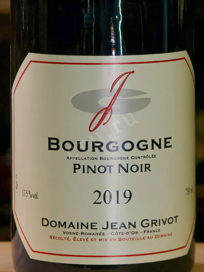 В магазине Крю Профи Domaine Jean Grivot Bourgogne Pinot Noir 2019 0.75 л