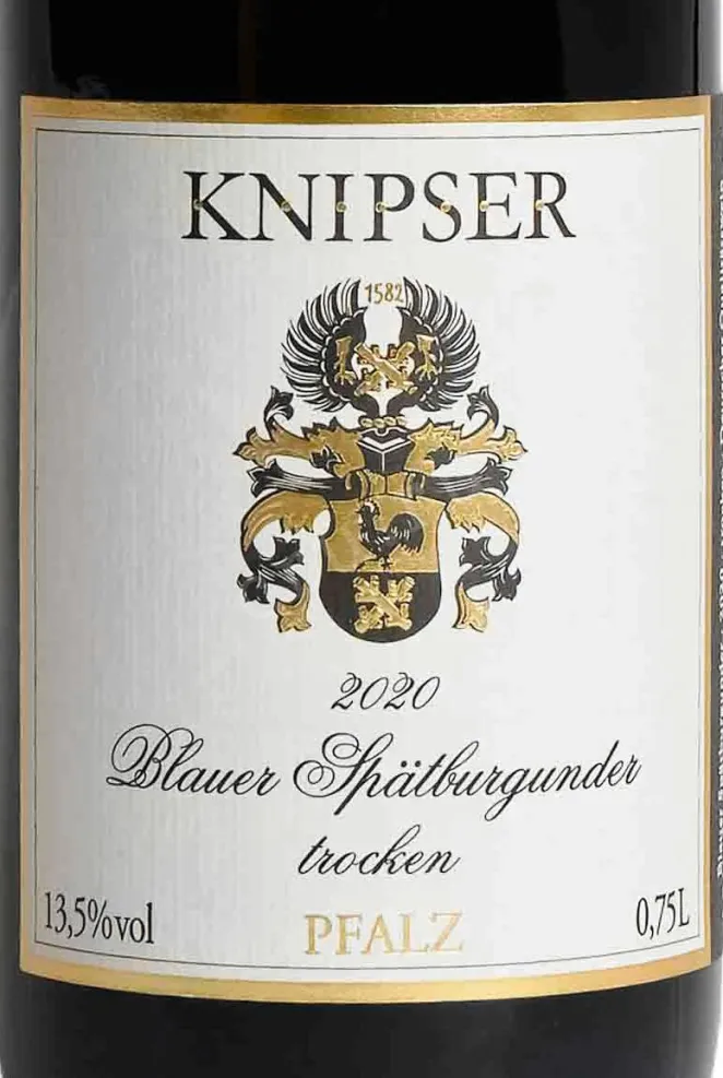 Этикетка Knipser Blauer Spatburgunder Pfaltz 2020 0.75 л