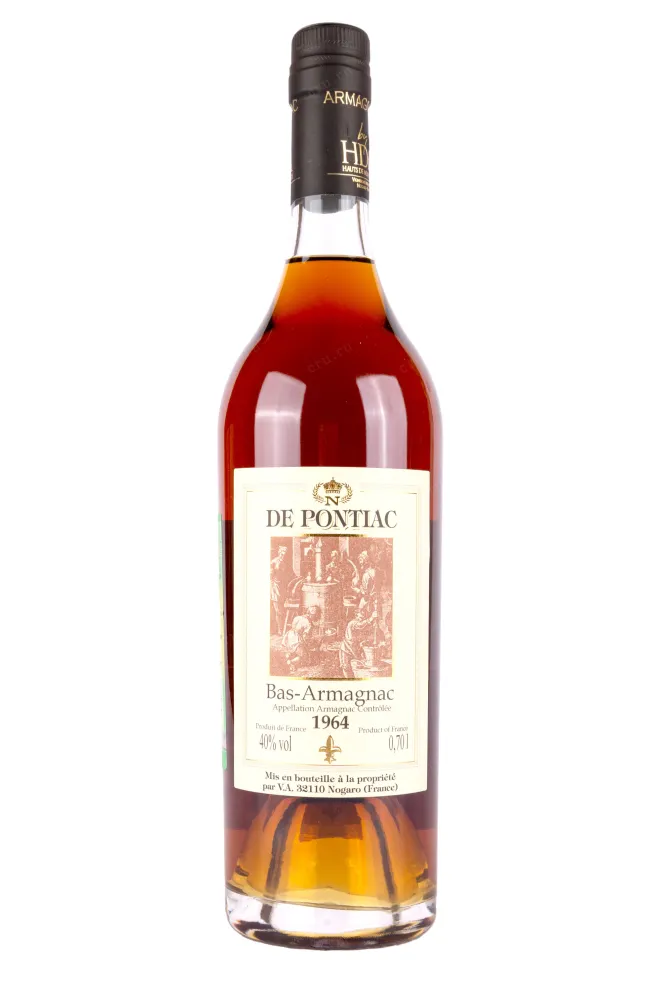 Бутылка Bas-Armagnac De Pontiac wooden box 1964 0.7 л