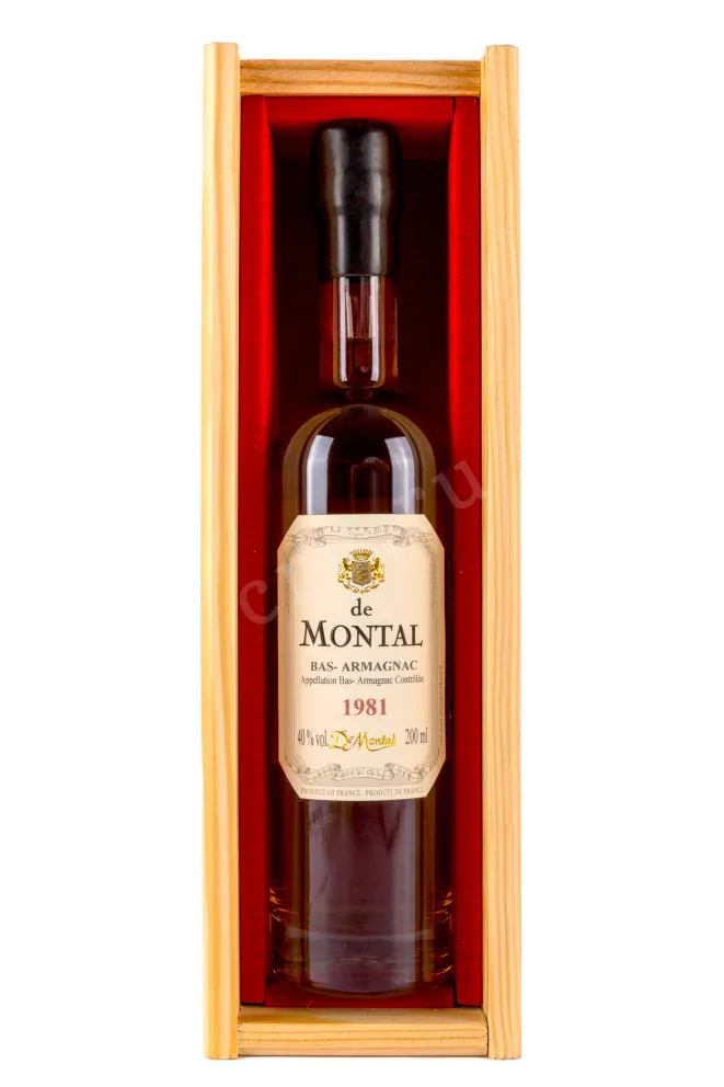 В деревянной коробке De Montal 1981 wooden box 1981 0.2 л