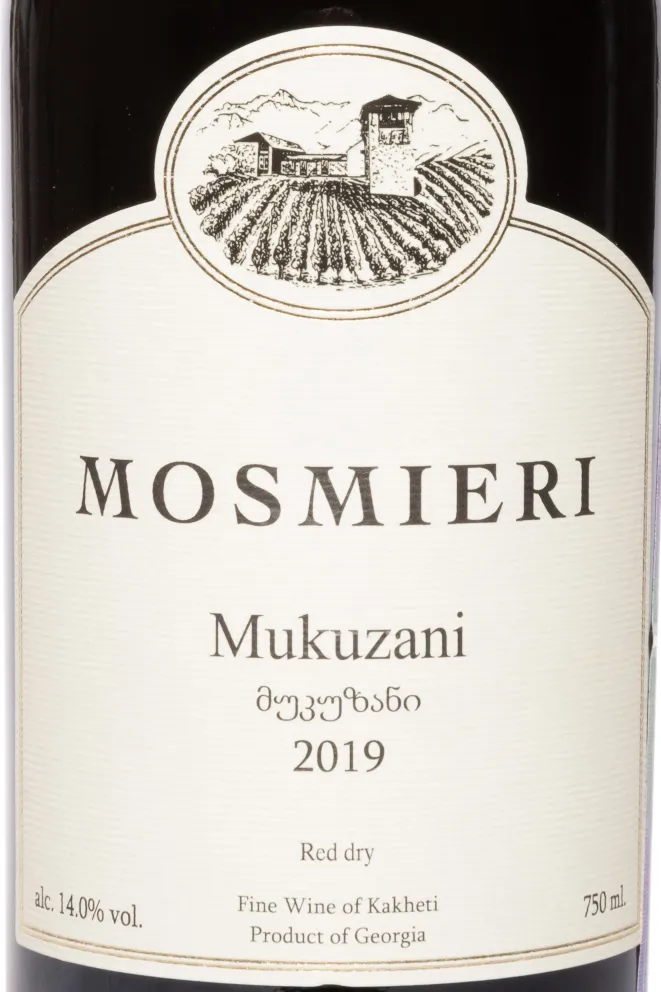 Этикетка Mosmieri Mukuzani 2019 0.75 л