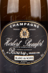 Этикетка игристого вина Herbert Beaufort Blanc de Noirs Bouzy Grand Cru 0.75 л