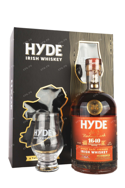 Виски Hyde №8 Stout Cask Finish in giftset with 2 glasses  0.7 л