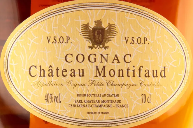 Этикетка коньяка Шато де Монтифо ВСОП 0,7