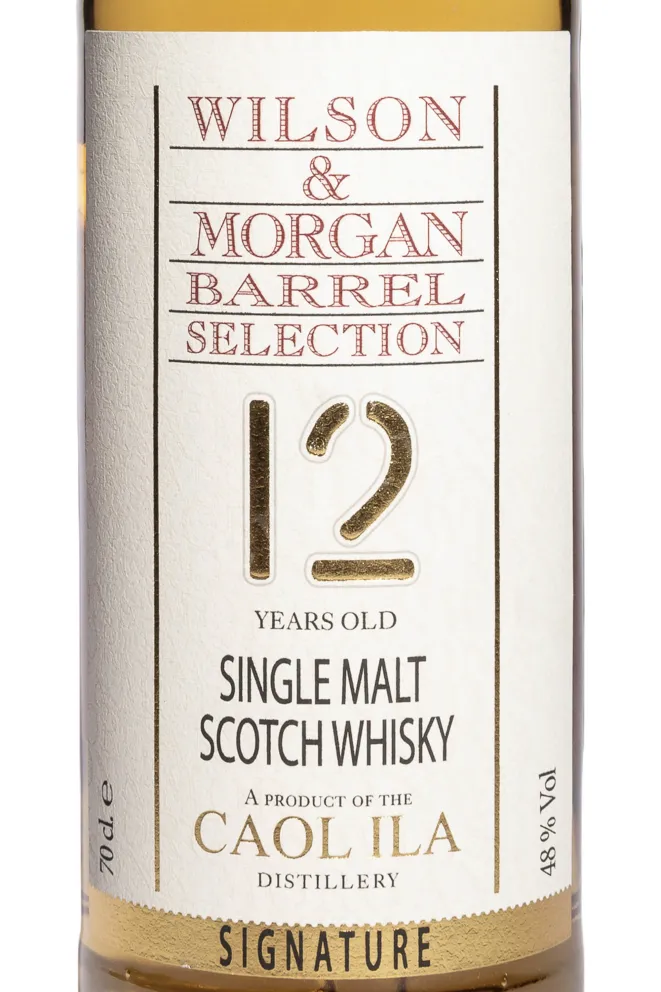 Этикетка Wilson & Morgan Barrel Selection Signature Caol Ila 12 Years Old in gift box 0.7 л