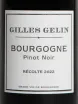 Этикетка Gilles Gelin Bourgogne Pinot Noir 2022 0.75 л