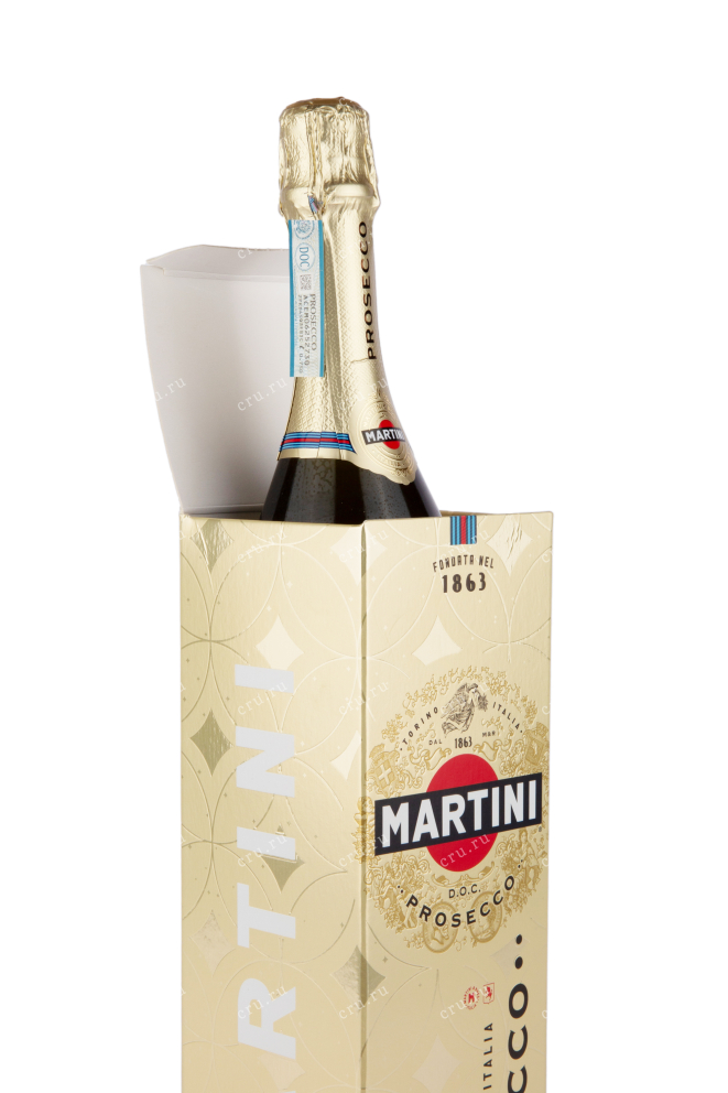 Игристое вино Мартини Просекко в подарочной коробке 0.75
