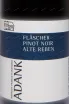 Этикетка Adank Flascher Pinot Noir Alte Reben AOC Graubunden 2023 0.75 л