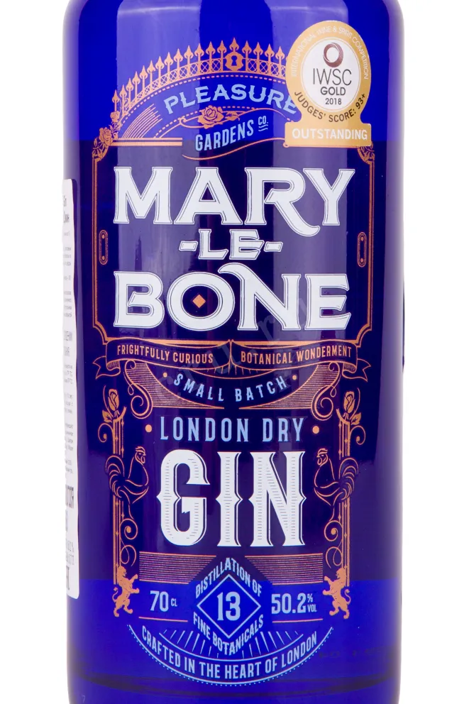 Этикетка джина Мэри-Ле-Бон Лондон Драй 0.7