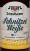 Этикетка Schnitzlbaumer Schnitzei Weisse Hell 0.5 л