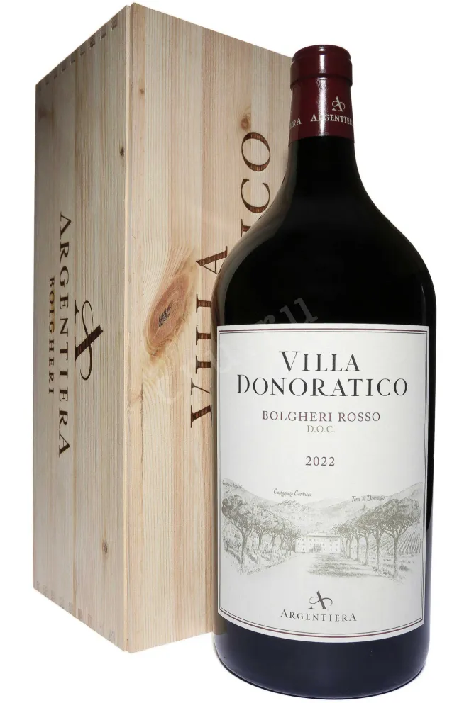 Вино Argentiera Villa Donoratico Bolgheri Rosso DOC in wooden box  2022 3 л