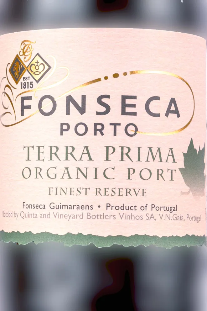 Этикетка Fonseca Terra Prima Organic Port Finest Reserve 2021 0.75 л