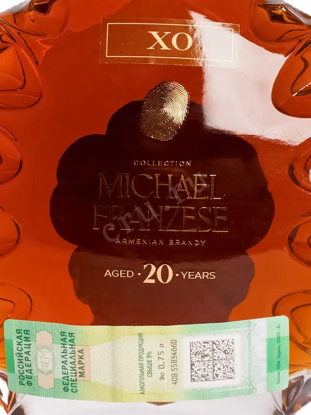 Этикетка Michael Franzese XO 20 years in gift box 0.7 л