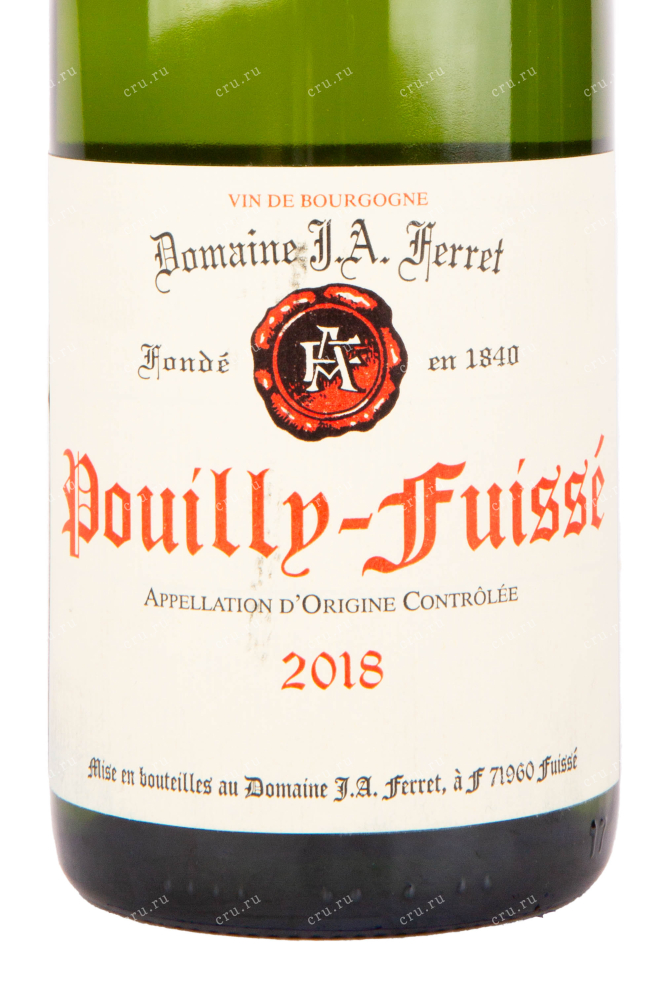Этикетка вина Louis Jadot Domaine J.A. Ferret Pouilly-Fuisse 2017 0.75 л