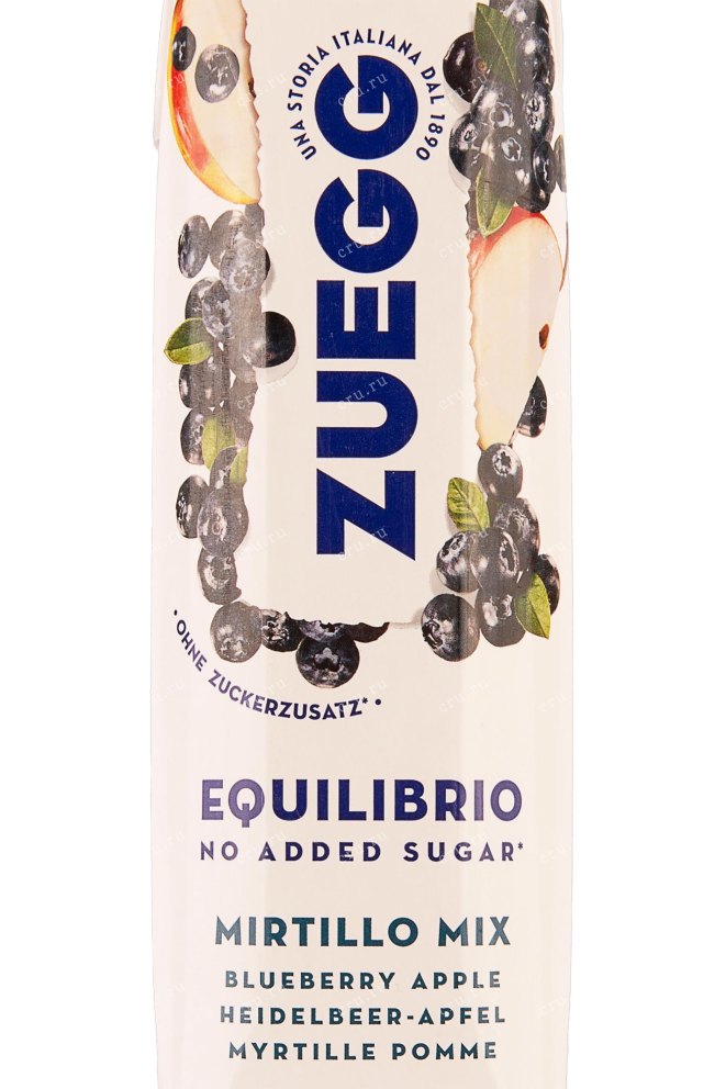 Этикетка Zuegg Equilibrio Mirtillo mix no added sugar 1 л
