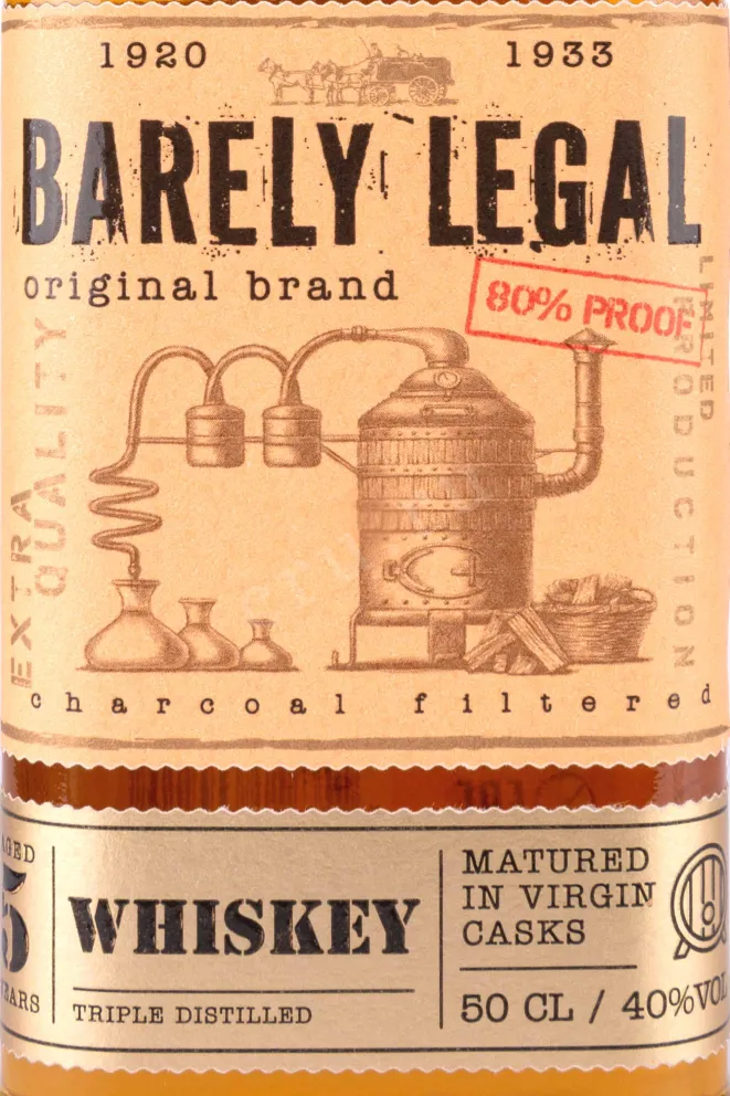 Этикетка Barely Legal 5 Years Old 0.5 л