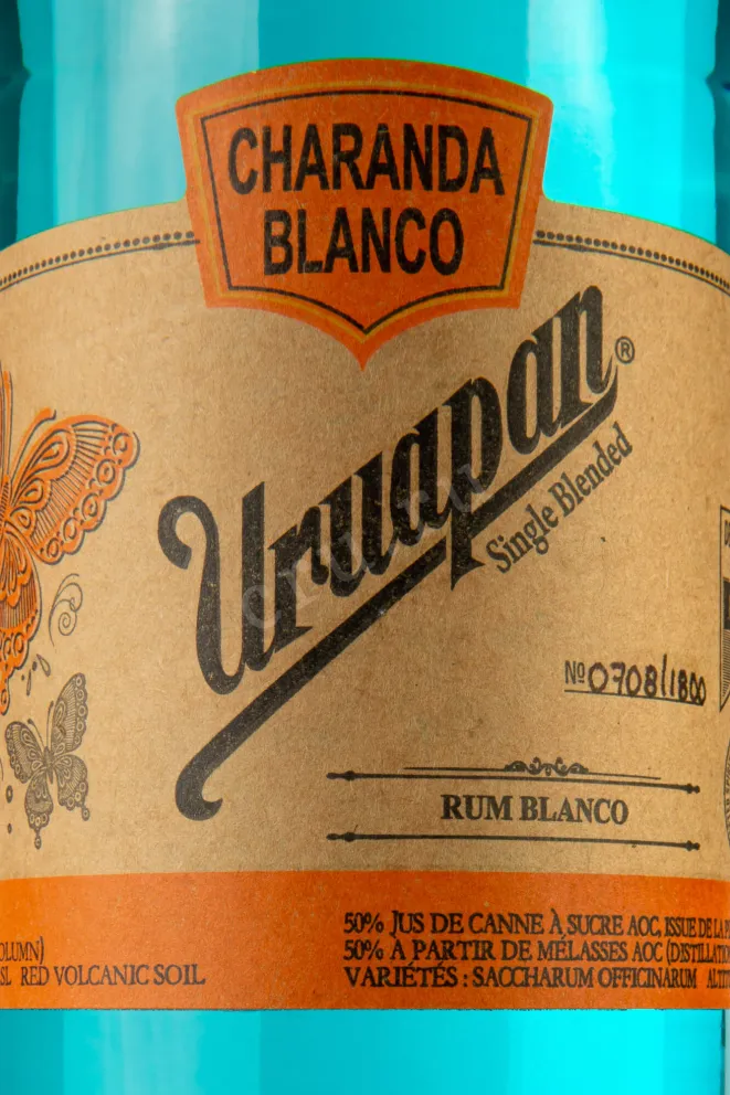 Этикетка Uruapan Charanda Blanco 0.7 л