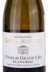 Этикетка Domaine Louis Moreau Chablis Grand Cru Blanchot 2018 0.75 л