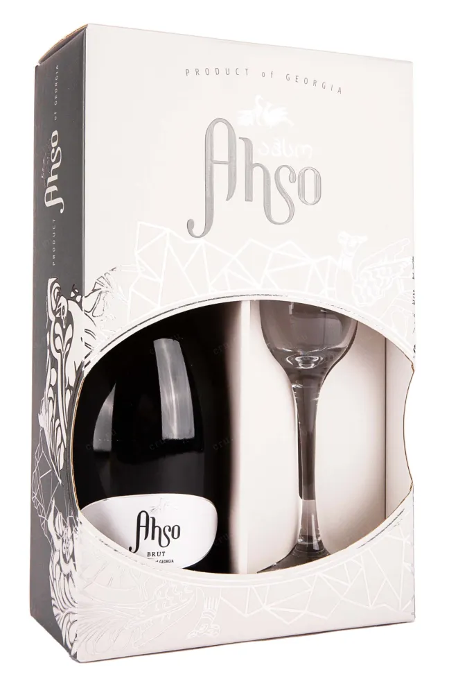 Игристое вино Ahso Brut in gift box + 1 glass 2022 0.75 л