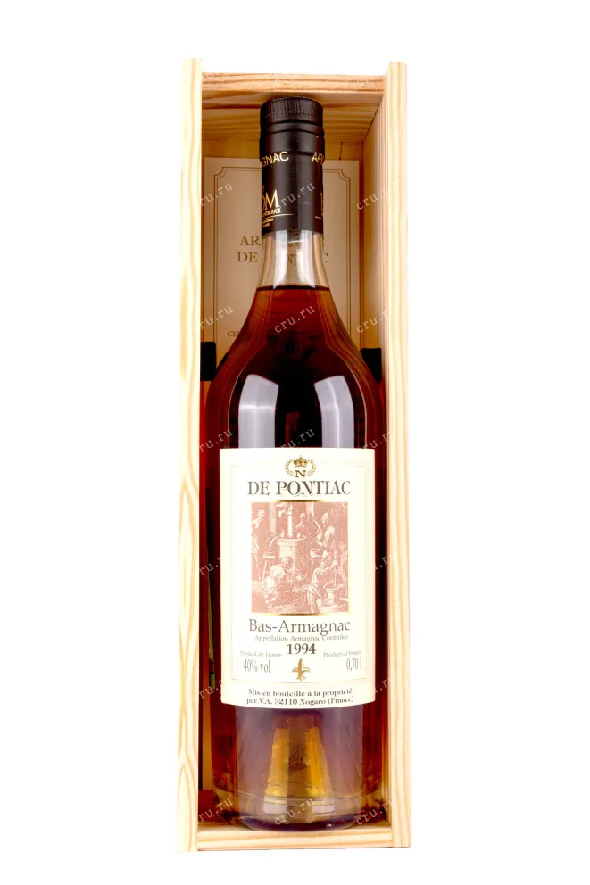В деревянной коробке Bas-Armagnac De Pontiac wooden box 1994 0.7 л