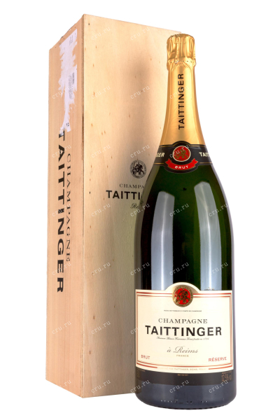 Шампанское Taittinger Brut Reserve wooden box 2016 3 л