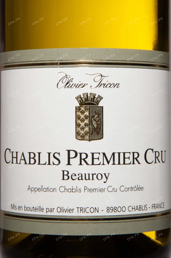 Этикетка Olivier Tricon Chablis Premier Cru Beauroy 2022 0.75 л